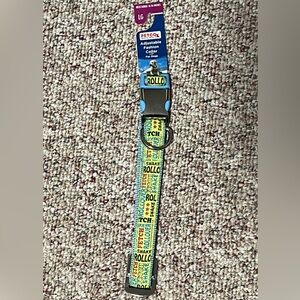 Petco Adjustable Dog Collar – Size Large (16–26 in) – Blue Graphic Print